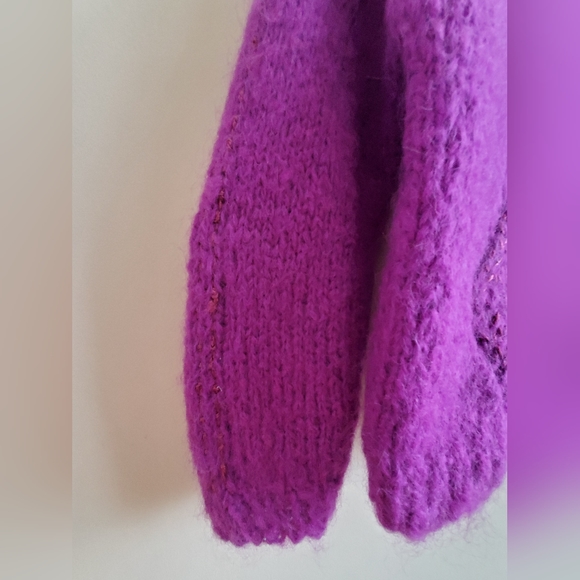 Vintage Franco Valeri Sweater purple colour mingle with accent magenta yarns - Picture 4 of 7